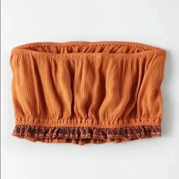 🆕 AE Rust Embroidered Crop Top XL🆕 - Picture 5 of 11